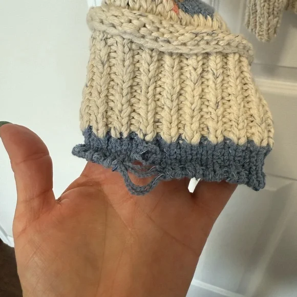 Pilcro Cream Multicolor Patterned Cotton Cardigan with collar cropped NWT Sz L - Picture 10 of 12